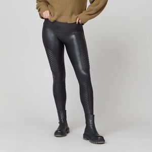 Spanx Faux Leather Moto Leggings